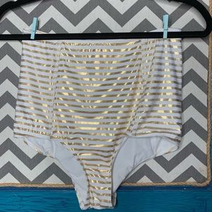 Kortnie jeane size medium gold and white swimsuit